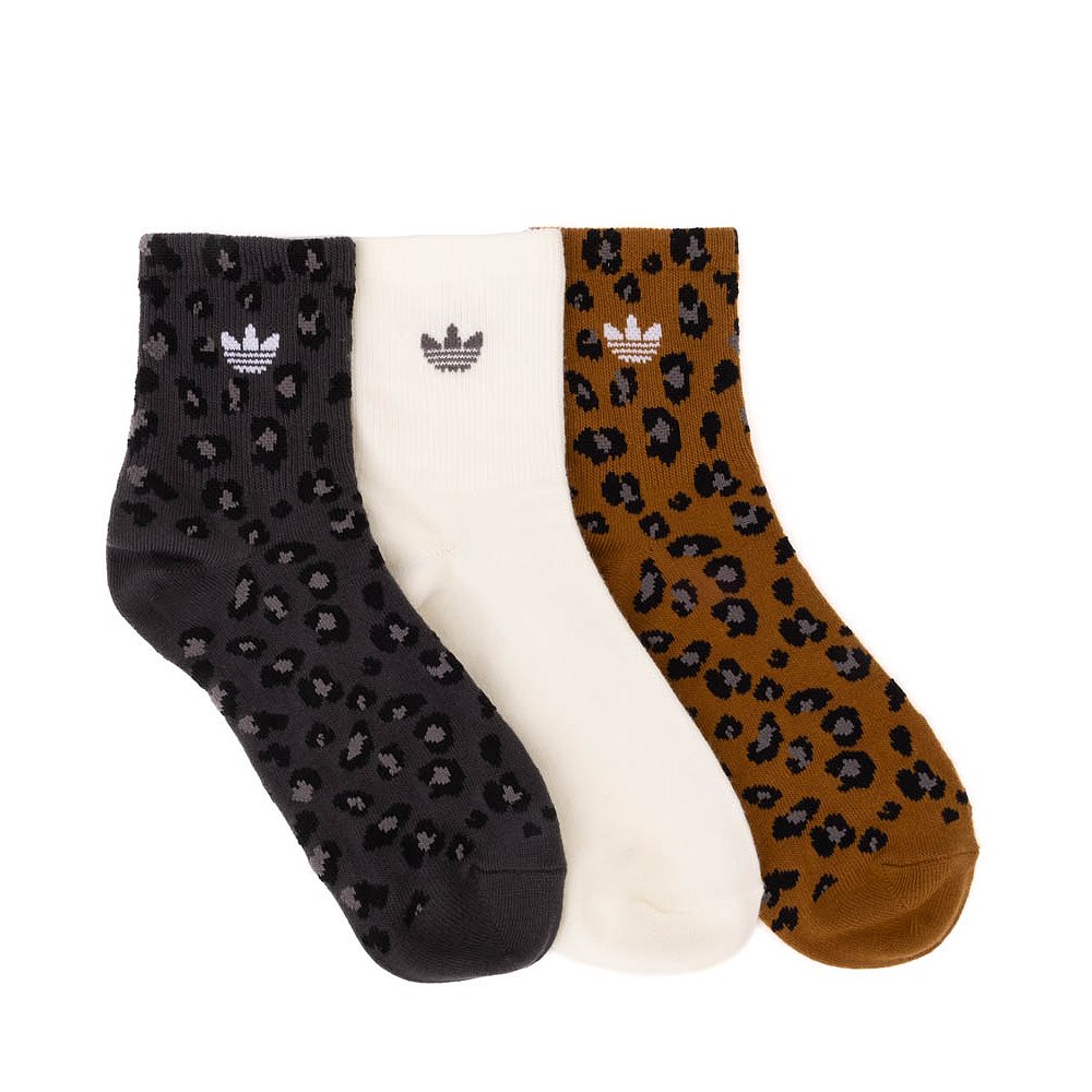 adidas Leopard Quarter Socks 3 Pack - Multicolor / Cream White / Carbon
