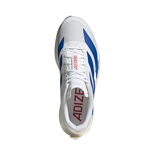 alternate view Mens adidas Adizero EVO SL Athletic Shoe - White / Team Royal Blue / Pure RubyALT2