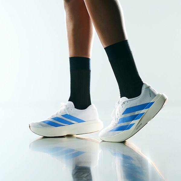 alternate view Womens adidas Adizero EVO SL Athletic Shoe - White / Blue Fusion / Off WhiteALT1C
