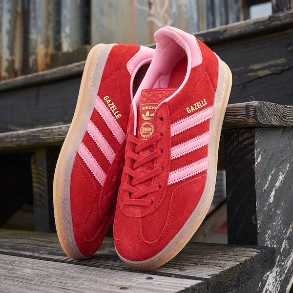 alternate view Womens adidas Gazelle Indoor Athletic Shoe - Better Scarlet / Light Pink / GumHERO