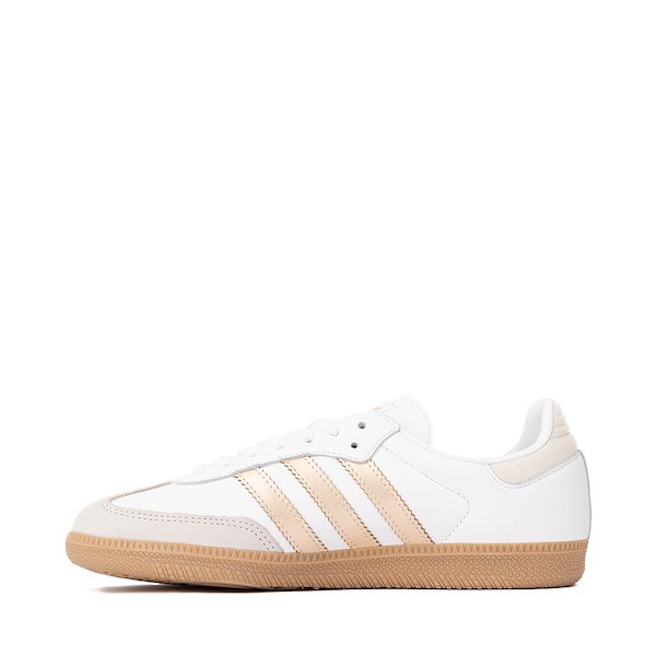 alternate view Womens adidas Samba OG Athletic Shoe - White / Wonder Gold Metallic / Grey OneALT1