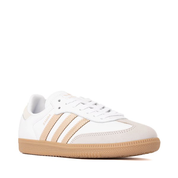 alternate view Womens adidas Samba OG Athletic Shoe - White / Wonder Gold Metallic / Grey OneALT5