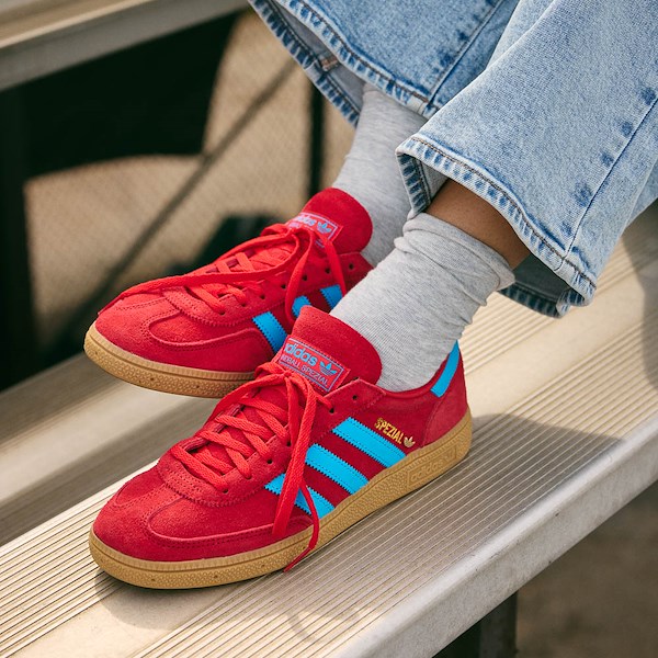 alternate view Womens adidas Handball Spezial Athletic Shoe - Better Scarlet / Lucid Aquamarine / Gold MetallicALT1C