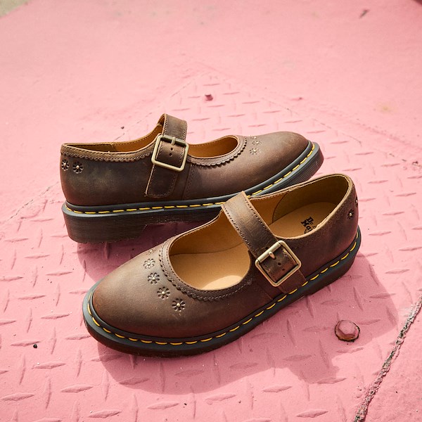 alternate view Womens Dr. Martens Flower Mary Jane - Dark BrownHERO