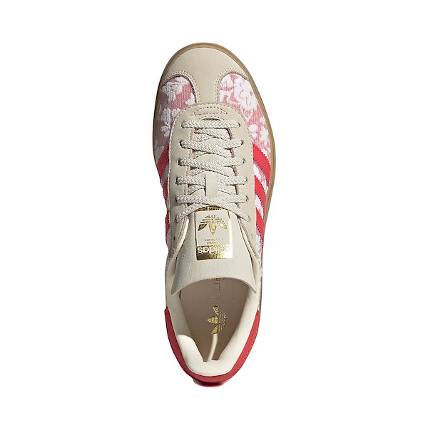 alternate view Womens adidas x Liberty London Gazelle Bold Athletic Shoe - Cloud White / Cream White / Better ScarletALT2