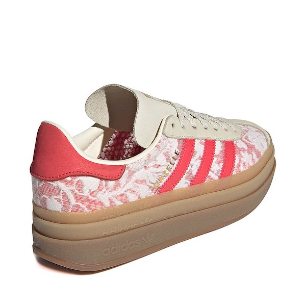 alternate view Womens adidas x Liberty London Gazelle Bold Athletic Shoe - Cloud White / Cream White / Better ScarletALT4