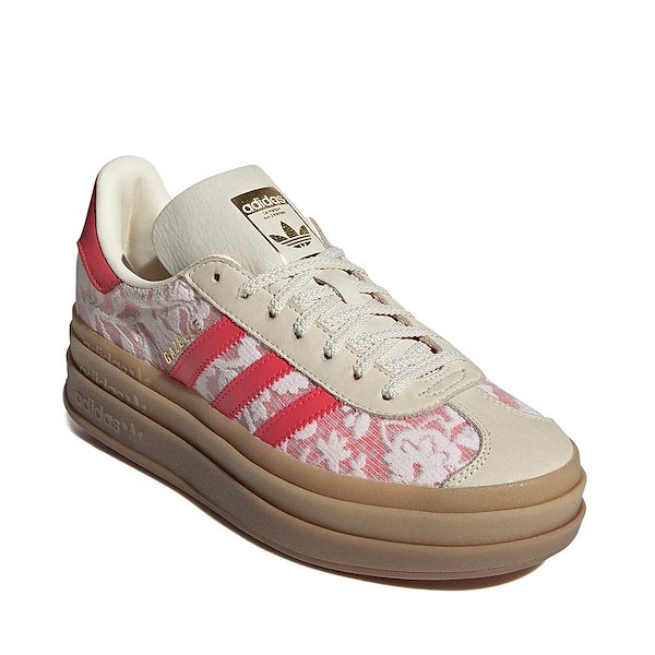 alternate view Womens adidas x Liberty London Gazelle Bold Athletic Shoe - Cloud White / Cream White / Better ScarletALT5