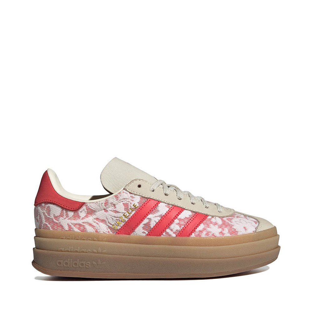 Womens adidas x Liberty London Gazelle Bold Athletic Shoe - Cloud White / Cream White / Better Scarlet