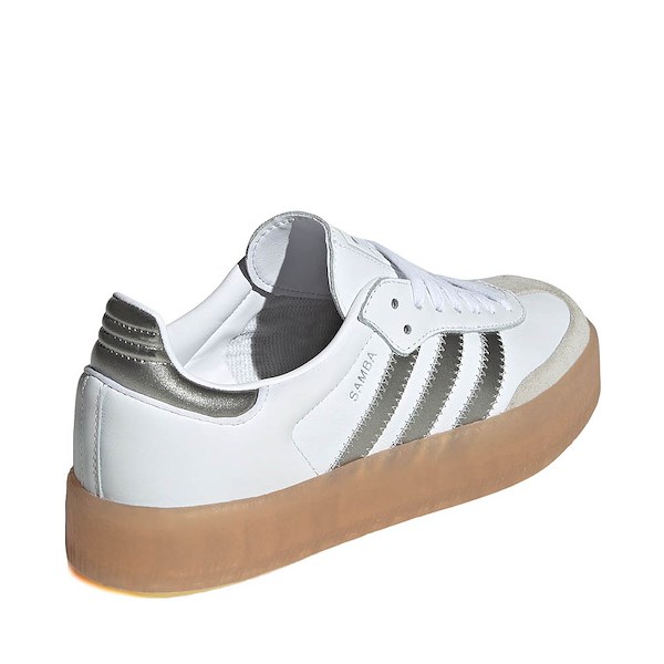 alternate view Womens adidas Sambae Athletic Shoe - White / Silver Metallic / GumALT4