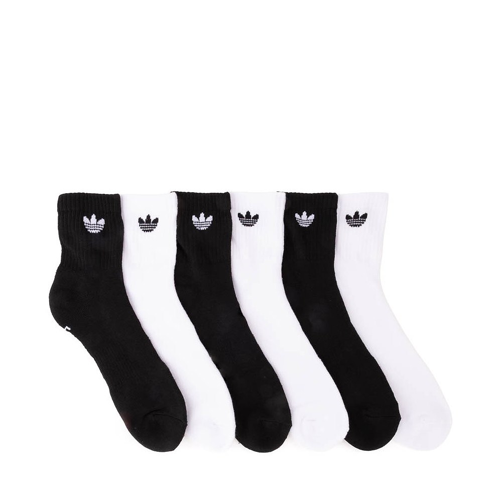 adidas Originals Trefoil 2.0 Quarter Socks 6 Pack - White / Black