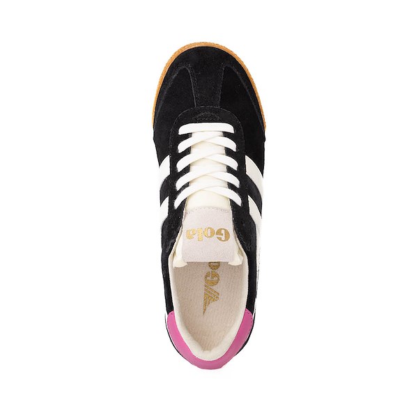 alternate view Womens Gola Classics Elan Sneaker - Black / Off White / FuchsiaALT2