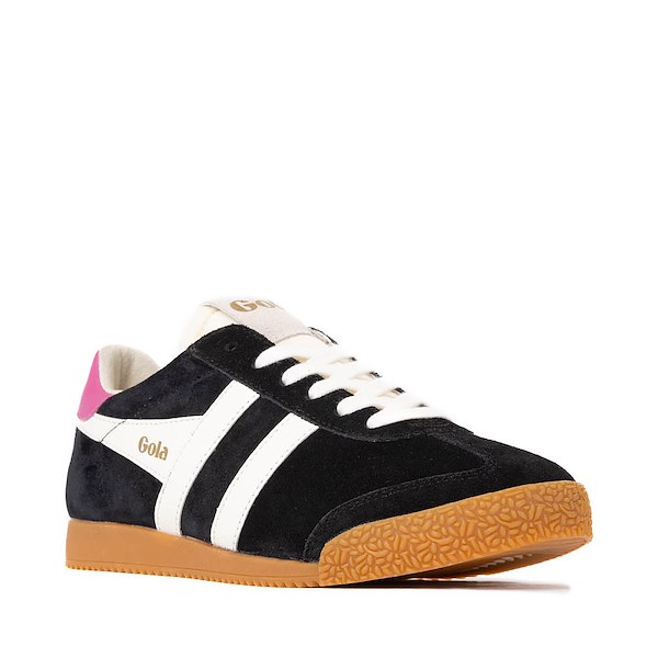 alternate view Womens Gola Classics Elan Sneaker - Black / Off White / FuchsiaALT5