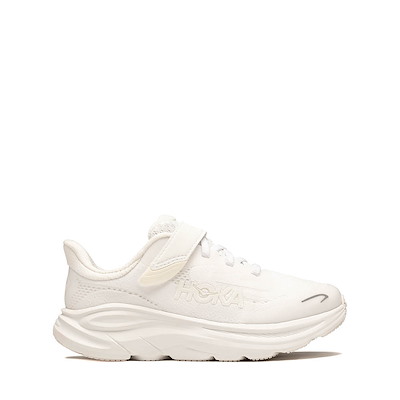 Main view of HOKA Clifton 10 Athletic Shoe - Little Kid - White / White