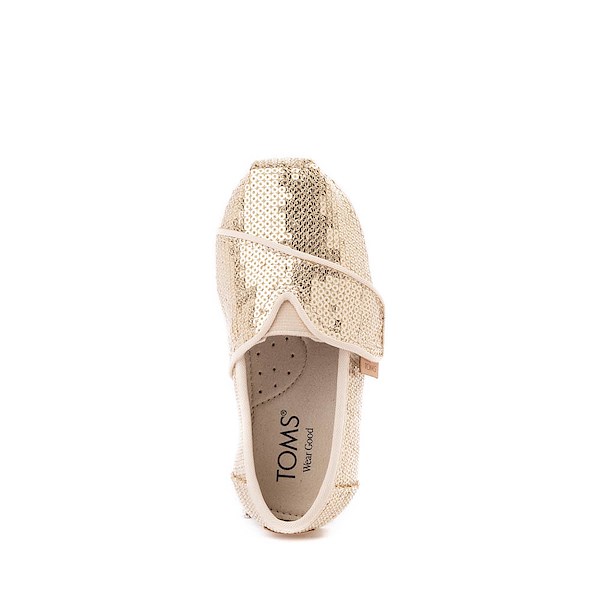 alternate view TOMS Alpargata Mini Sequin Slip-On Casual Shoe - Baby / Toddler / Little Kid - ChampagneALT2