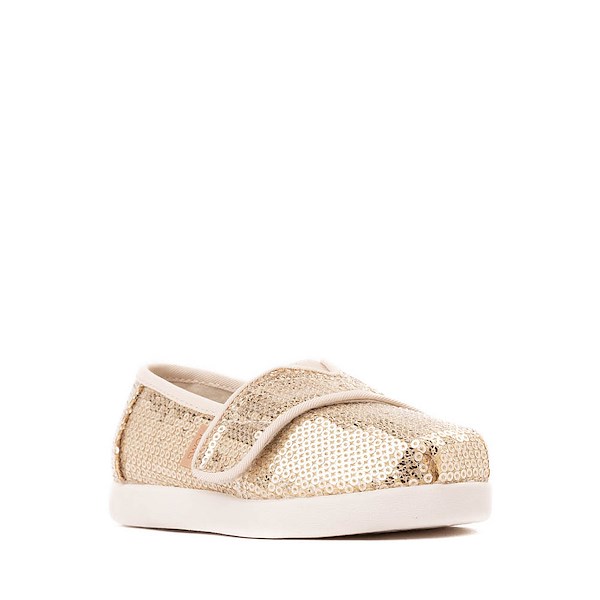 alternate view TOMS Alpargata Mini Sequin Slip-On Casual Shoe - Baby / Toddler / Little Kid - ChampagneALT5