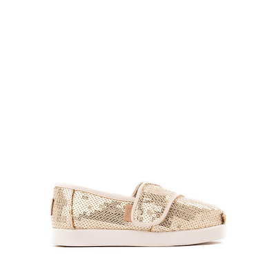 Main view of TOMS Alpargata Mini Sequin Slip-On Casual Shoe - Baby / Toddler / Little Kid - Champagne