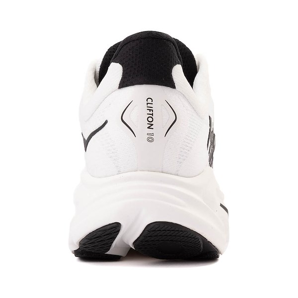 alternate view Mens HOKA Clifton 10 Athletic Shoe - White / BlackALT4