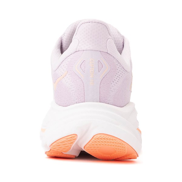 alternate view Womens HOKA Clifton 10 Athletic Shoe - Lilac Cream / Tangerine GlowALT4