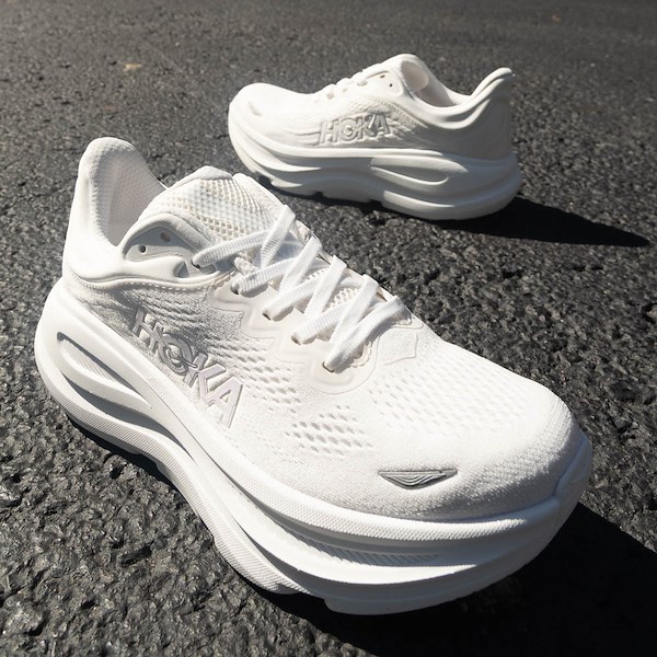 alternate view Womens HOKA Bondi 9 Running Shoe - White / WhiteHERO