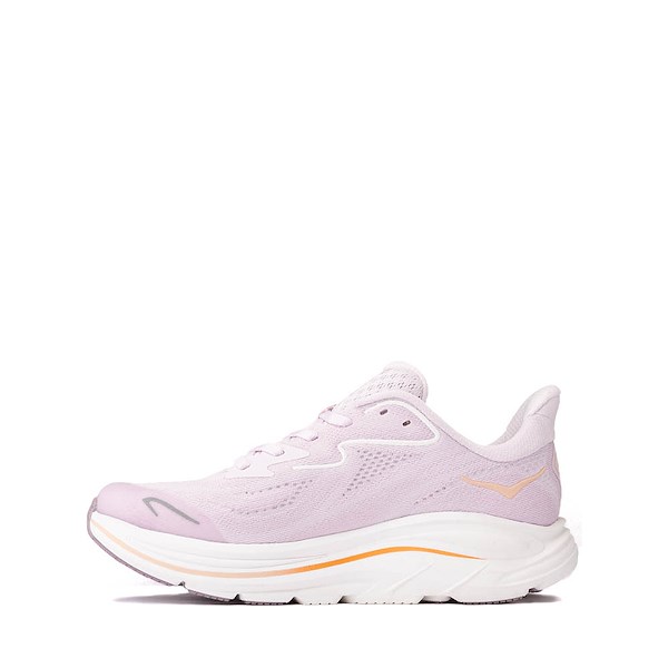 alternate view HOKA Clifton 10 Athletic Shoe - Big Kid - Lilac Cream / Tangerine GlowALT1