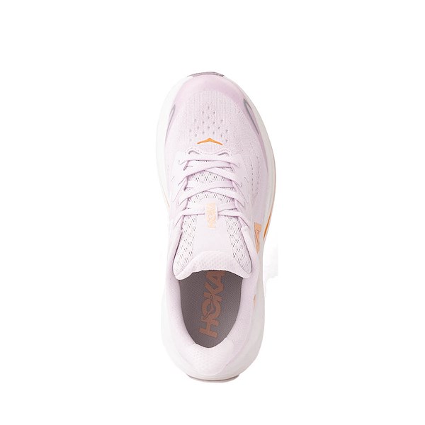 alternate view HOKA Clifton 10 Athletic Shoe - Big Kid - Lilac Cream / Tangerine GlowALT2