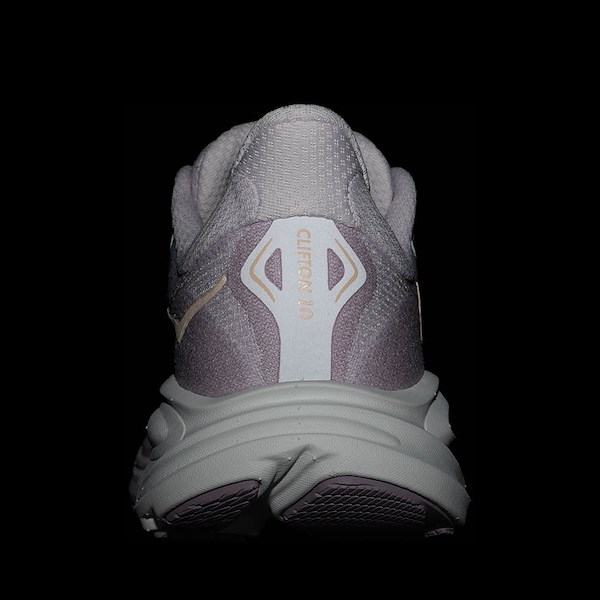 alternate view HOKA Clifton 10 Athletic Shoe - Big Kid - Lilac Cream / Tangerine GlowALT4B