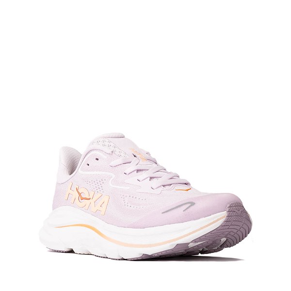 alternate view HOKA Clifton 10 Athletic Shoe - Big Kid - Lilac Cream / Tangerine GlowALT5