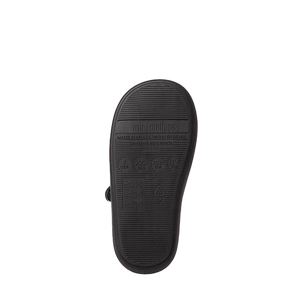 alternate view Mini Melissa Soft Ballerina Flat - Toddler / Little Kid - BlackALT3