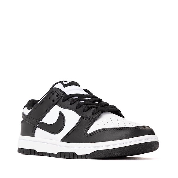 alternate view Womens Nike Dunk Low Athletic Shoe - White / White / BlackALT5