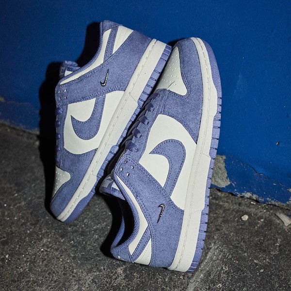 alternate view Womens Nike Dunk Low Athletic Shoe - Sail / Metallic Silver / World IndigoHERO