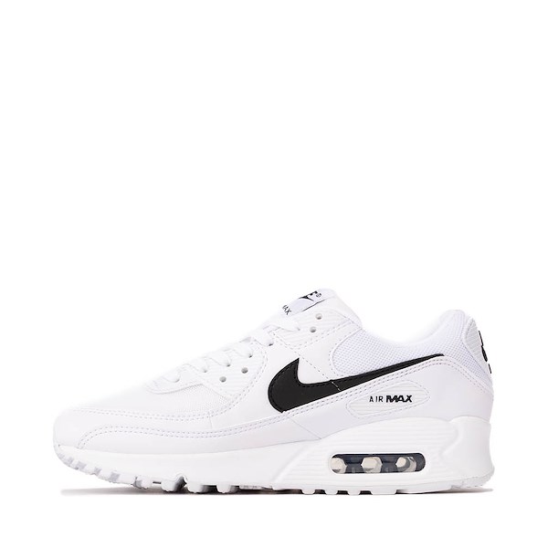 alternate view Womens Nike Air Max 90 Athletic Shoe - White / White / BlackALT1