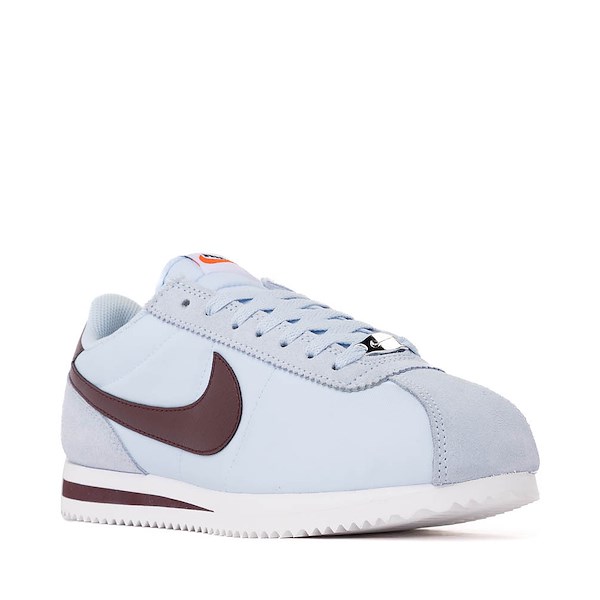 alternate view Womens Nike Cortez Textile Athletic Shoe - Celestine Blue / White / Burgundy CrushALT5
