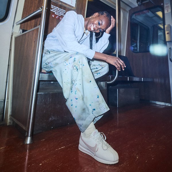 alternate view Womens Nike Cortez Leather Athletic Shoe - Sail / Silt RedALT1B