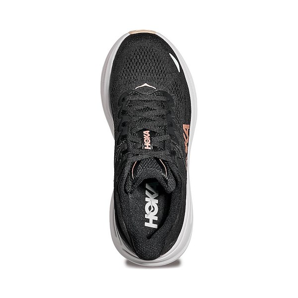 alternate view Womens HOKA Bondi 9 Running Shoe - Black / Rose GoldALT2