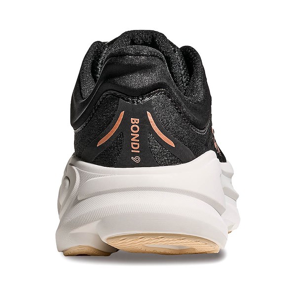 alternate view Womens HOKA Bondi 9 Running Shoe - Black / Rose GoldALT4