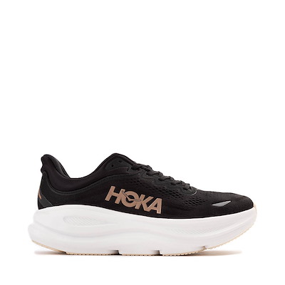 Womens HOKA Bondi 9 Running Shoe - Black / Rose Gold