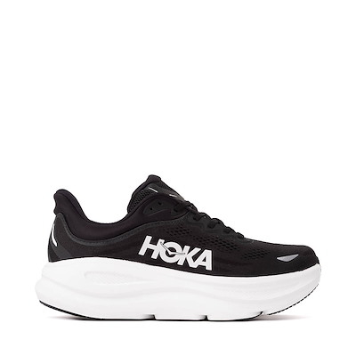 Main view of Mens HOKA Bondi 9 Running Shoe - Black / White