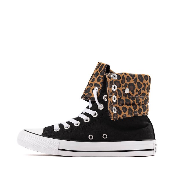 alternate view Womens Converse Chuck Taylor All Star Fold-Over High-Top Sneaker - Black / LeopardALT1A