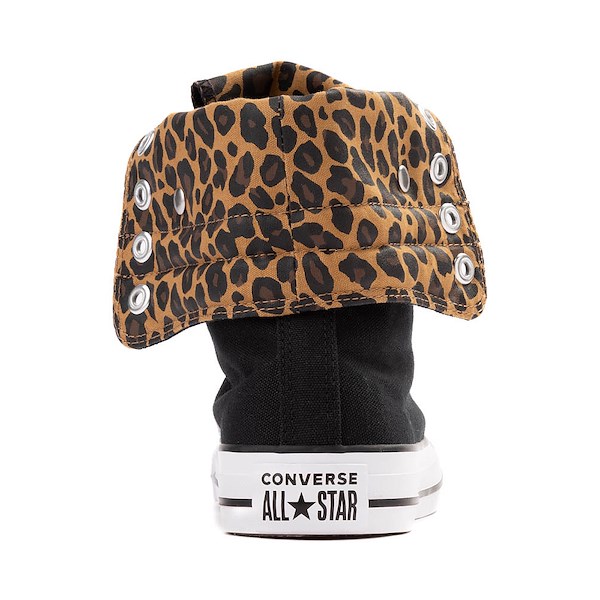 alternate view Womens Converse Chuck Taylor All Star Fold-Over High-Top Sneaker - Black / LeopardALT4