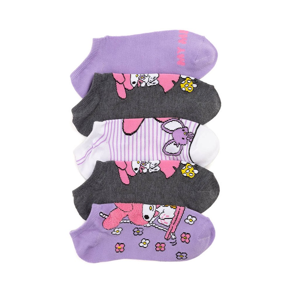 Womens Hello Kitty&reg; My Melody Low-Cut Socks 5 Pack - Multicolor
