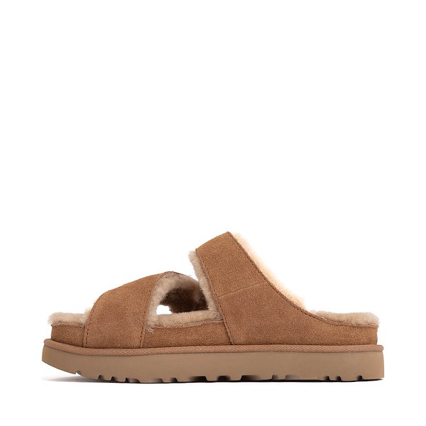 alternate view Womens UGG&reg; Greenport Cross Strap Slide Sandal - ChestnutALT1