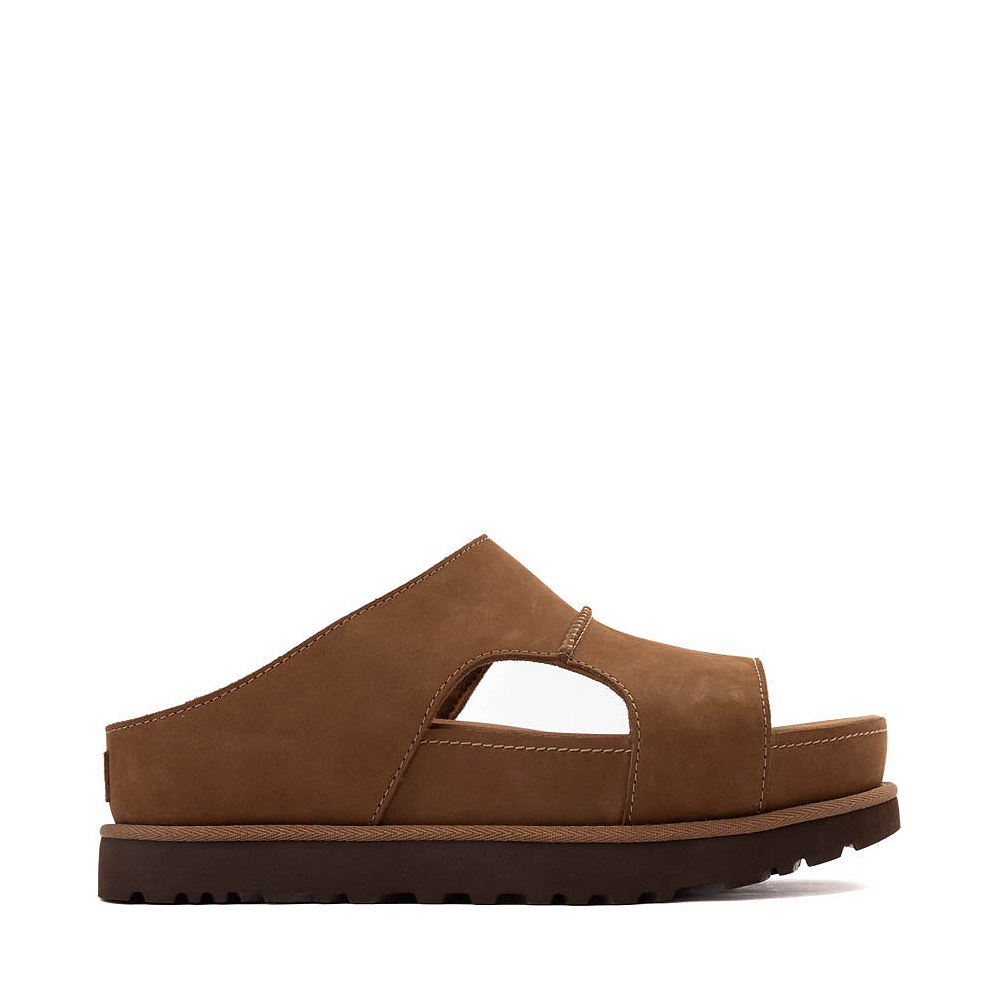 Womens UGG&reg; Goldenstar Hi Cutout Slide - Dark Chestnut