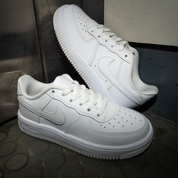 alternate view Nike Force 1 Low Athletic Shoe - Little Kid - White / White / White / WhiteHERO