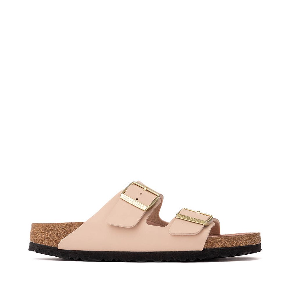 Womens Birkenstock Arizona Slide Sandal - Triples New Beige / Pink Clay