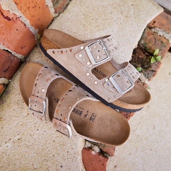 alternate view Womens Birkenstock Arizona Rivets Slide Sandal - TaupeHERO