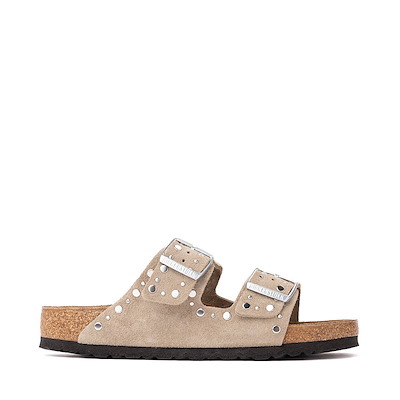 Main view of Womens Birkenstock Arizona Rivets Slide Sandal - Taupe