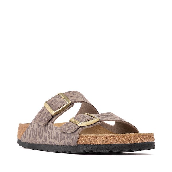 alternate view Womens Birkenstock Arizona Slide Sandal - Leo Grey TaupeALT5