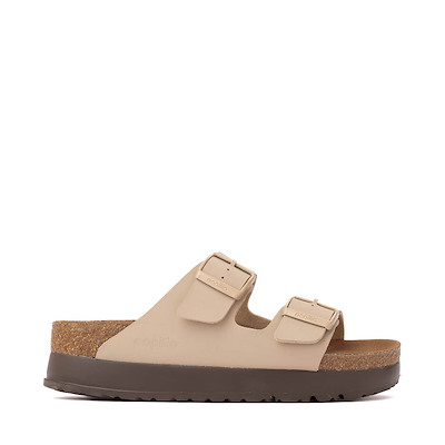 Main view of Womens Papillio by Birkenstock&amp;reg; Arizona Flex Platform Slide Sandal - Sandcastle