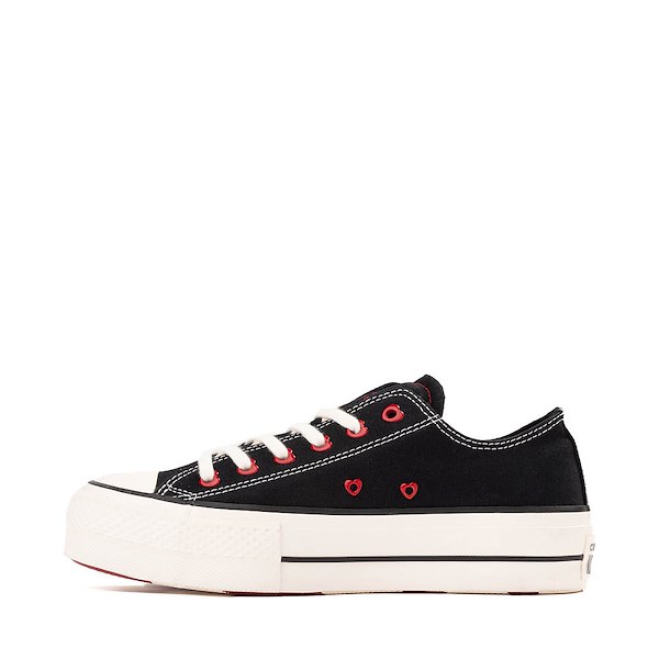 alternate view Womens Converse Chuck Taylor All Star Lift Low-Top Sneaker - Black / Egret / Days Ahead RedALT1