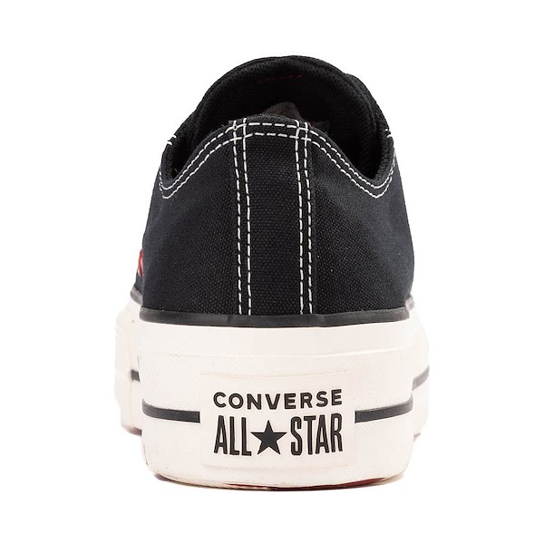 alternate view Womens Converse Chuck Taylor All Star Lift Low-Top Sneaker - Black / Egret / Days Ahead RedALT4